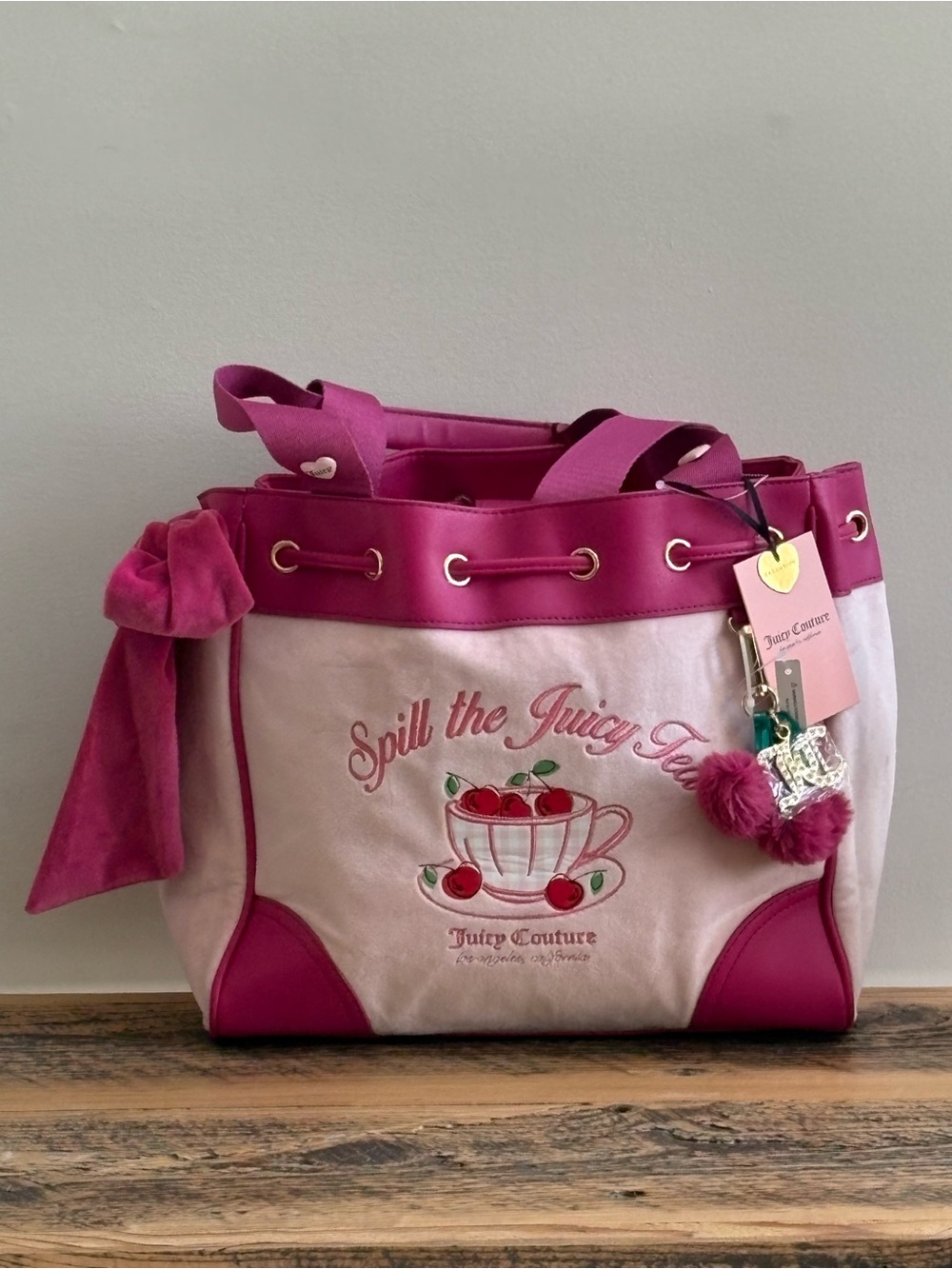 Juicy Couture Sweet Tea Party Daydreamer Tote ~ Pink Clay